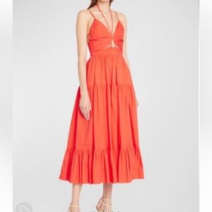 Ulla Johnson orange midi dress